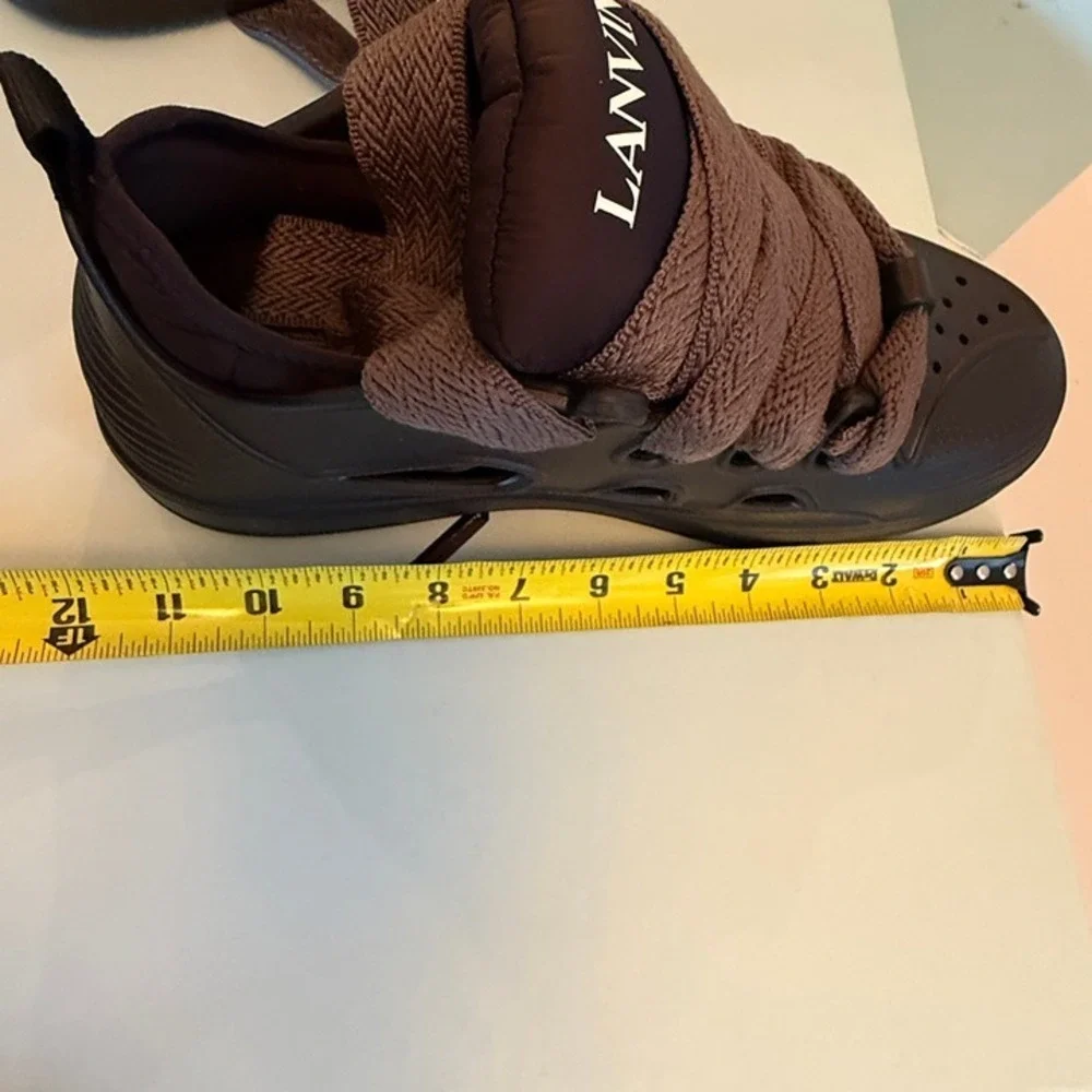 Lanvin Paris‎ Men's Molded Rubber Curb Sneaker Shoe, Anthracite, Size 43